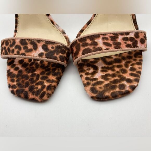 Vince Camuto Lauralie Real Cow Hair Fur Sandals Leopard Print SZ 37,5/7 Like New - Picture 4 of 12